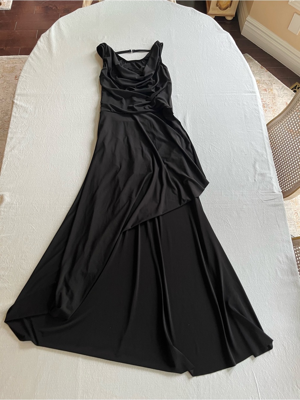 Women’s Weissman Black Sleeveless Draped Evening Dress